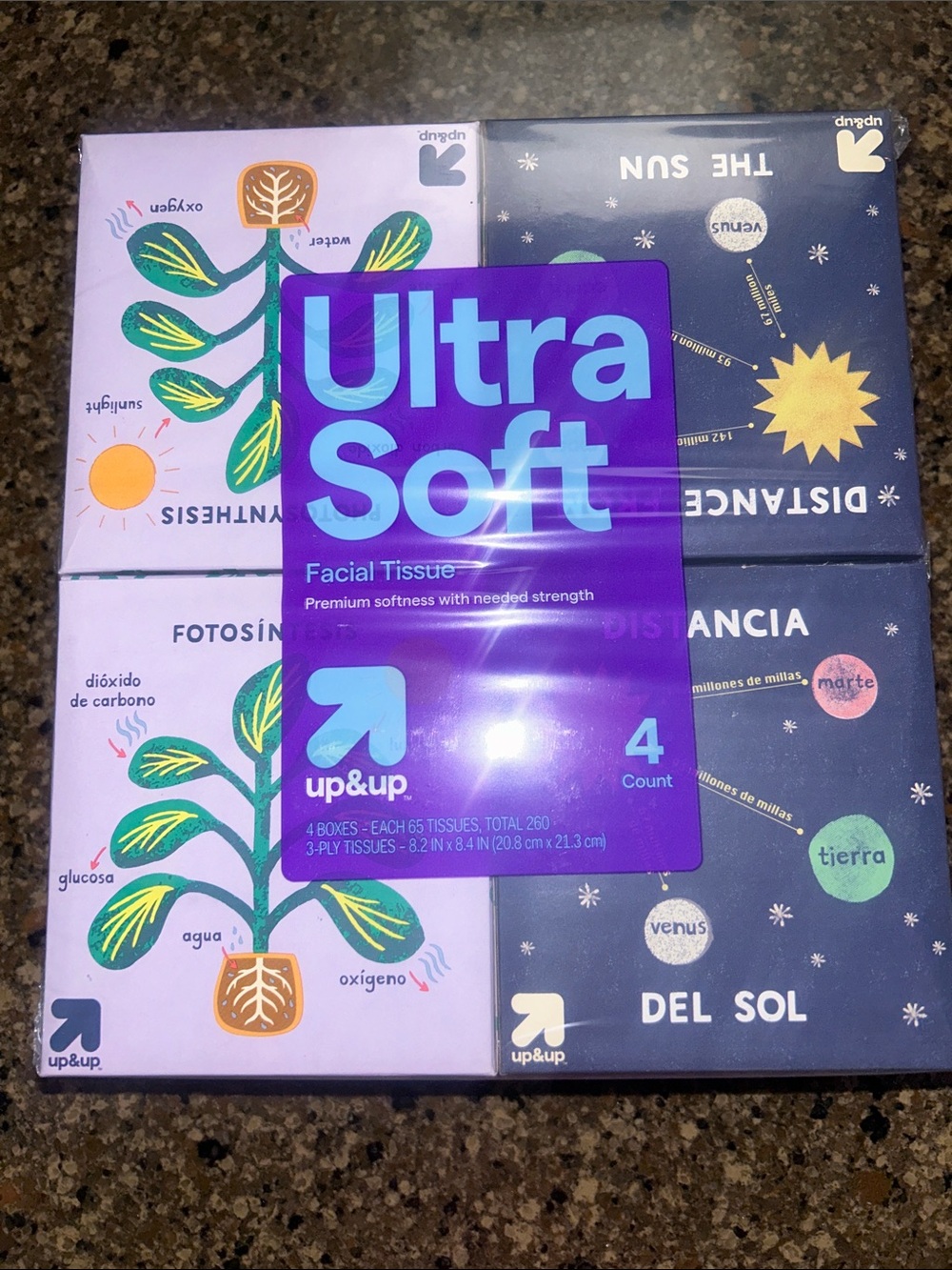 4 Pack Ultra Soft Kleenex premium softness 5”4 boxes-65 tissues each 3 ply NEW